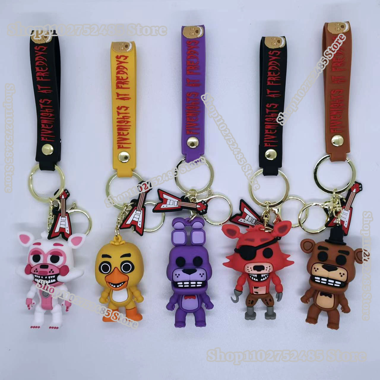 Men Accessories Ring - 5 Pezzi Portachiavi con Personaggi Anime