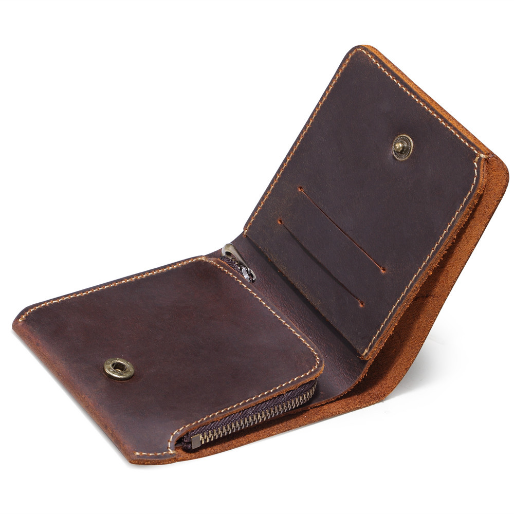 Bifold Leather Wallet - Vintage Uomini Portafoglio In Pelle con