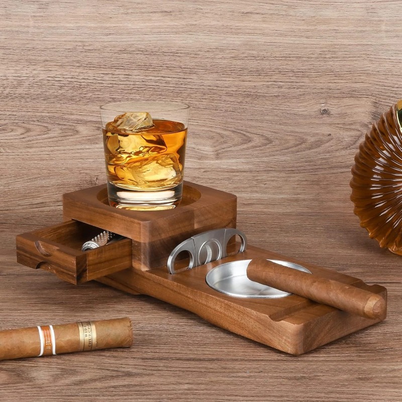 Men Accessories Drawer - Posacenere Multifunzionale in Legno Massello con