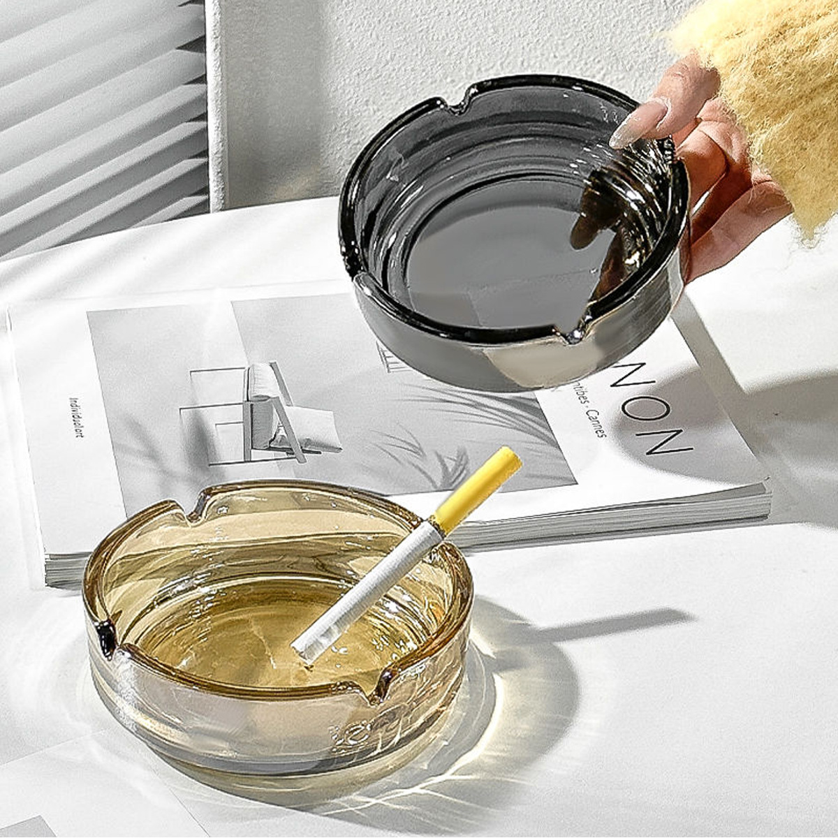 Men'S Accessories Tray - Posacenere in Vetro Trasparente, Decorazione da