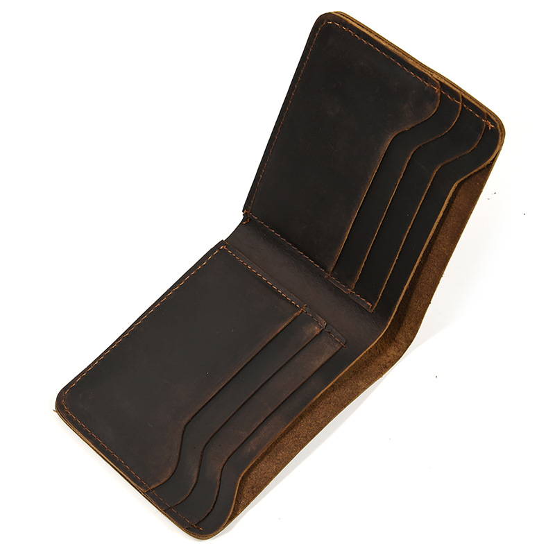 Bifold Leather Wallet - Portafoglio corto in pelle porta carte