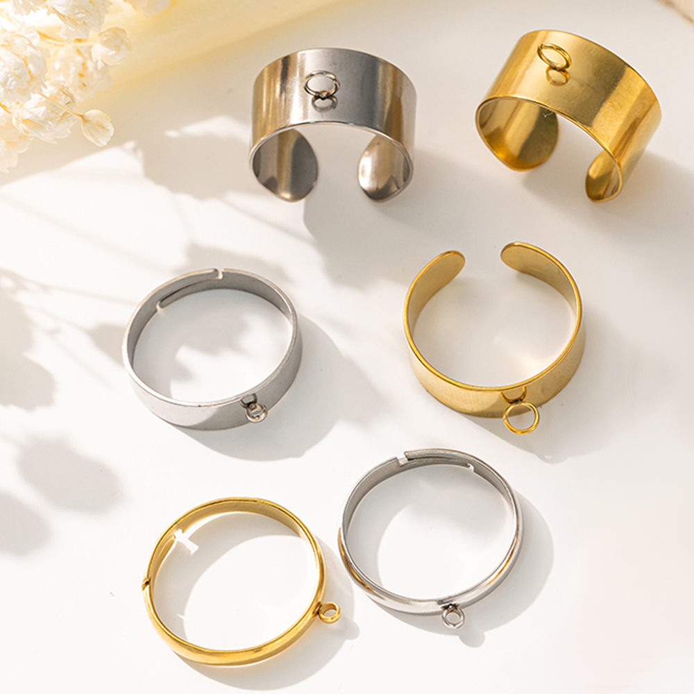 Men Accessories Ring - 5 pz/lotto Acciaio Inossidabile Colore Oro