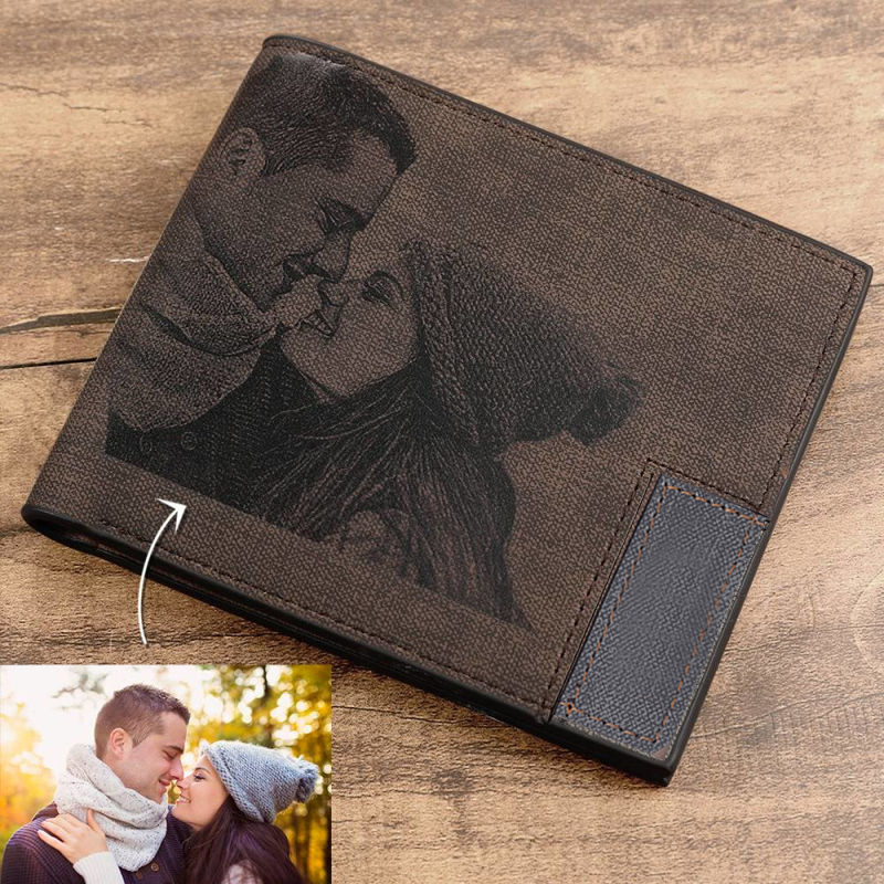 Bifold Leather Wallet - Portafoglio in pelle PU con immagine