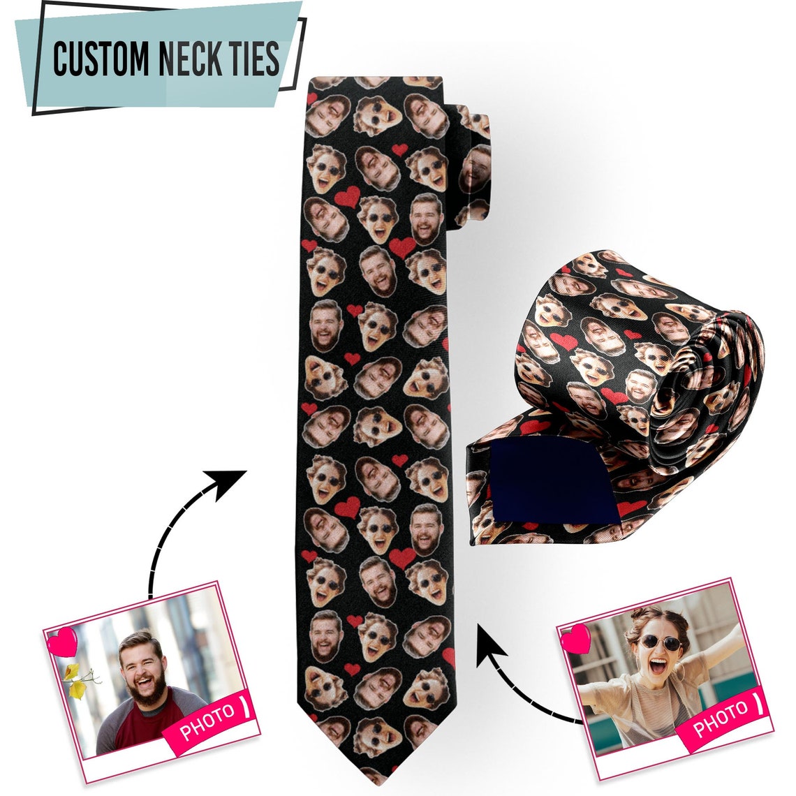 Men Accessories Photos - Personalizza la tua foto cravatta viso