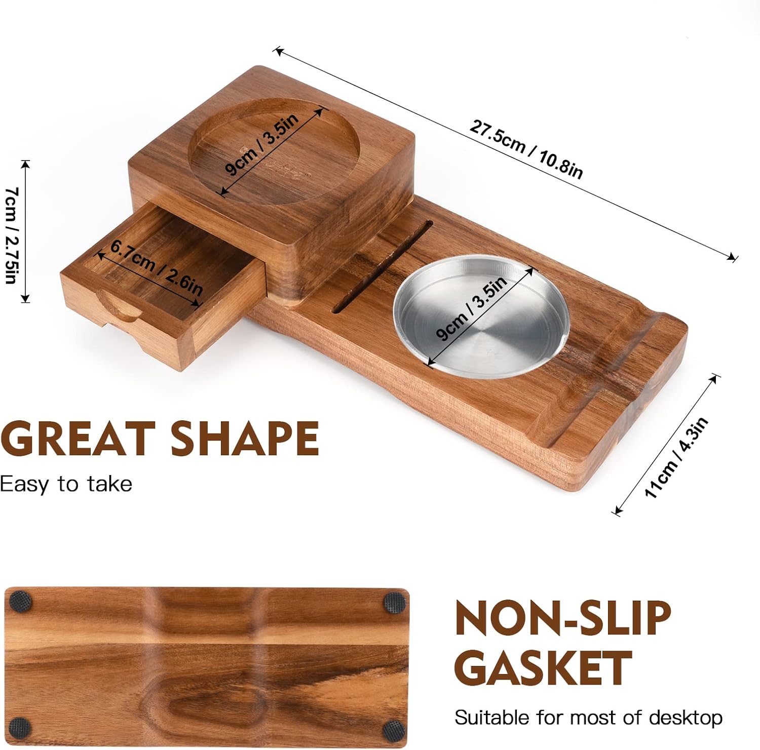 Posacenere in legno con taglia - Men Accessories Drawer recensione e prezzo